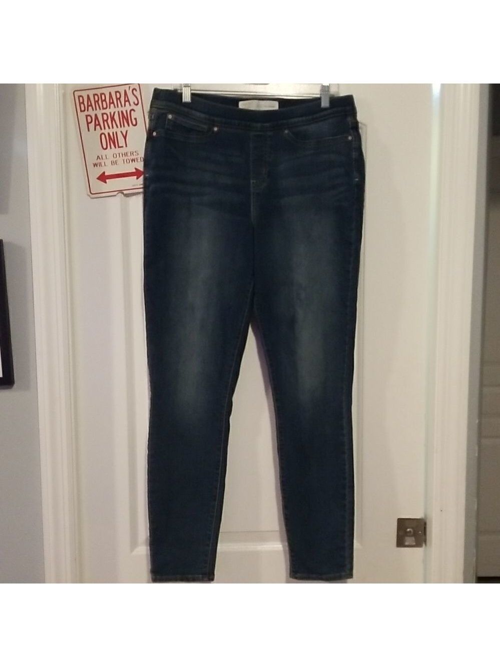LEVI'S Misses PULL ON SKINNY jeans Stretchy Waistband 16 Long